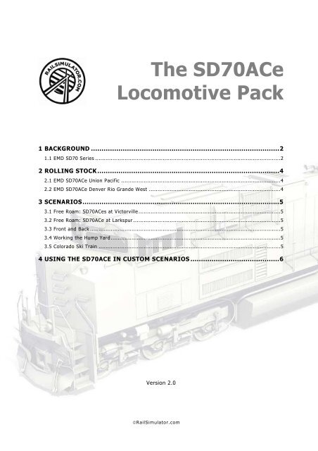 SD70ACe Locomotive Pack - Steam