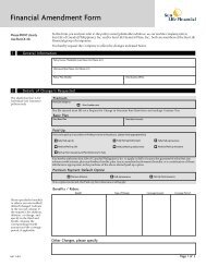 Financial Amendment Form - Sun Life Financial