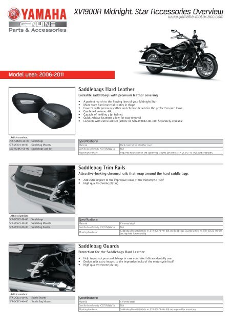 ris intellektuel let at blive såret XV1900A Midnight Star Accessories Overview - Yamaha Motor Europe