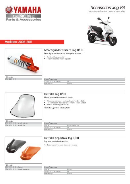 Accesorios Jog RR - Yamaha Motor Europe