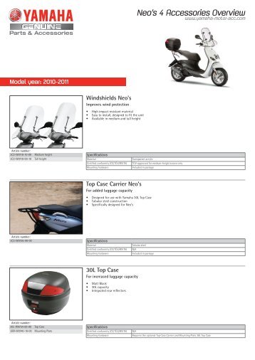Neo's 4 Accessories Overview - Yamaha Motor Europe