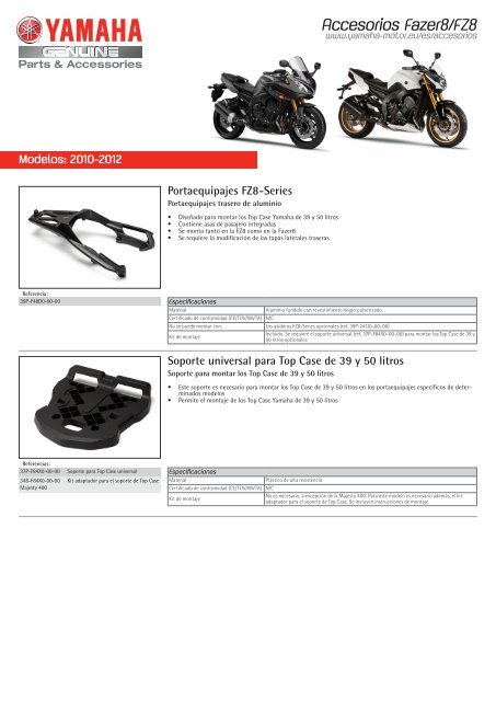 Accesorios Fazer8/FZ8 - Yamaha Motor Europe