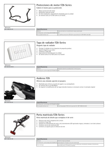 Accesorios Fazer8/FZ8 - Yamaha Motor Europe