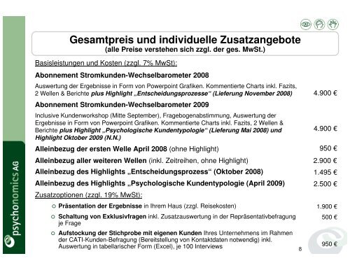 Abonnement Stromkunden-Wechselbarometer 2008 - YouGov