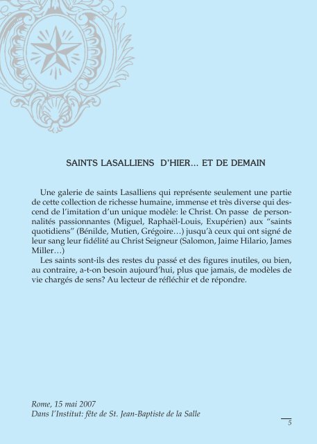 saints lasalliens d'hier… et de demain - La Salle.org