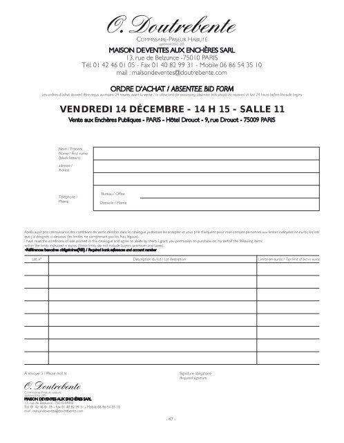 Catalogue en PDF - Doutrebente