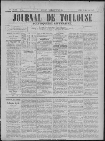 26 janvier 1867 - Bibliothèque de Toulouse