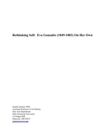 Rethinking Self: Eva Gonzalès (1849-1883) On Her Own - HUIC