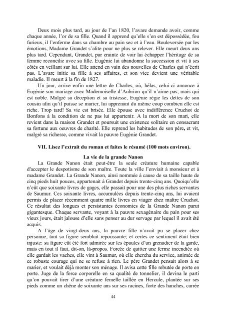 LECTURE ANALYTIQUE (textеs des écrivains français du XIXe siècle)