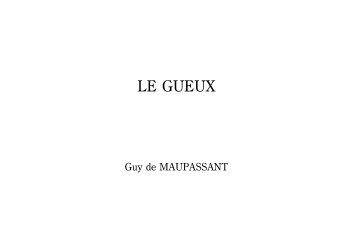 MAUPASSANT ： Le Gueux