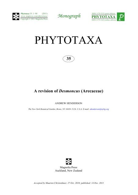 phytotaxa - Magnolia Press