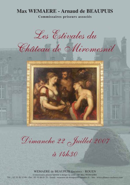 Les Estivales du Château de Miromesnil - Les ventes aux enchères