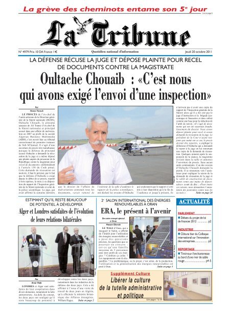 Oultache Chouaib C Est Nous Qui Avons Exige L Envoi D Une