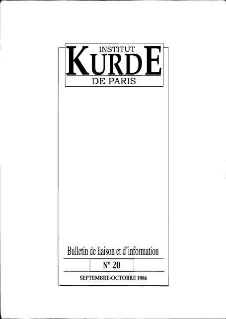 Bulletin de liaison et d'information - Institut kurde de Paris