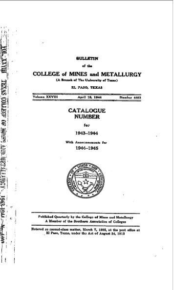 COLLEGE of MINES and METALLURGY - Academics Portal Index ...