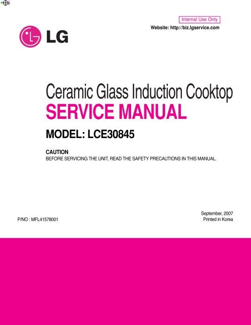 Ceramic Glass Induction Cooktop SERVICE MANUAL - Appliance ...