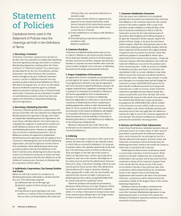 Statement of Policies - Melaleuca