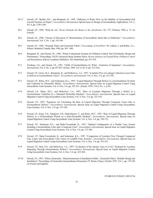 1 LIST OF PUBLICATIONS J.P. GIROUD 372 ... - CFDP