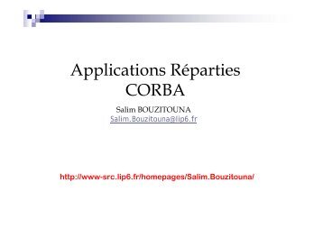 Applications Réparties CORBA