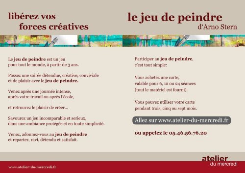 le jeu de peindre - atelier du mercredi