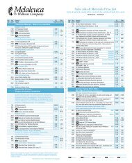 Sales Aids & Materials Price List - Melaleuca