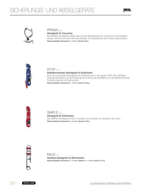 Petzl Online Katalog 2013 Klettern und Bergsteigen 