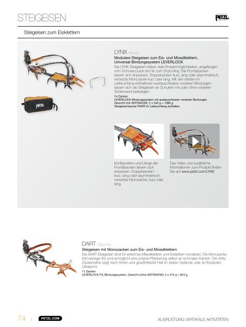 Petzl Online Katalog 2013 Klettern und Bergsteigen 