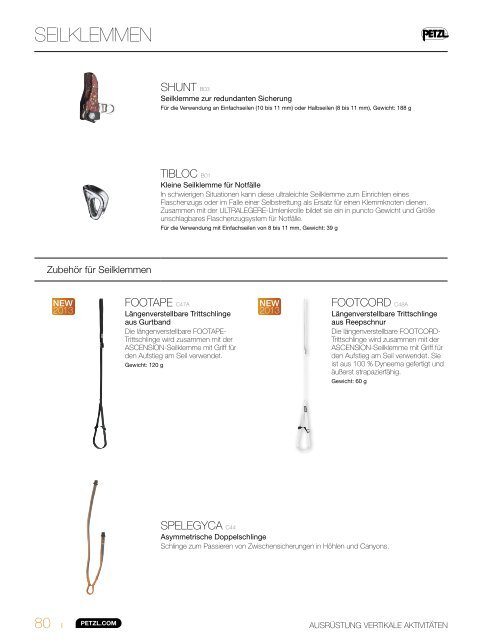 Petzl Online Katalog 2013 Klettern und Bergsteigen 