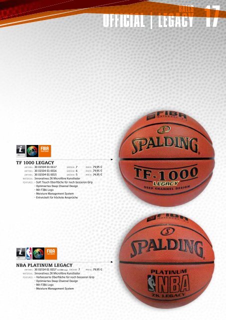 Spalding Online Katalog 2013 - Alles Basketball