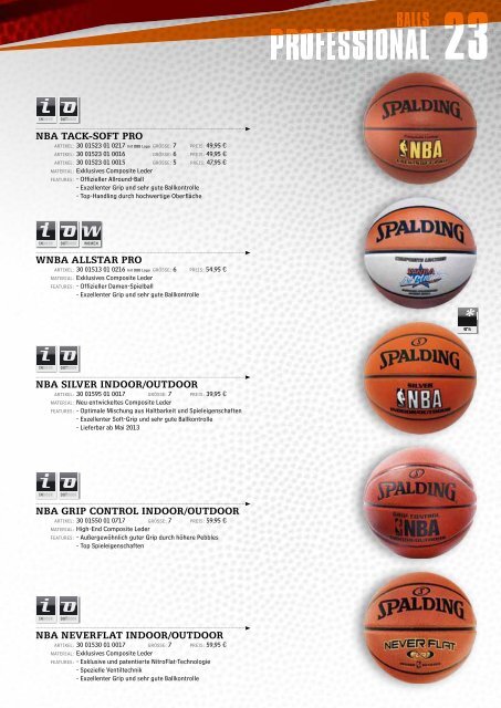 Spalding Online Katalog 2013 - Alles Basketball