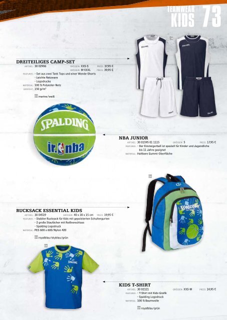 Spalding Online Katalog 2013 - Alles Basketball