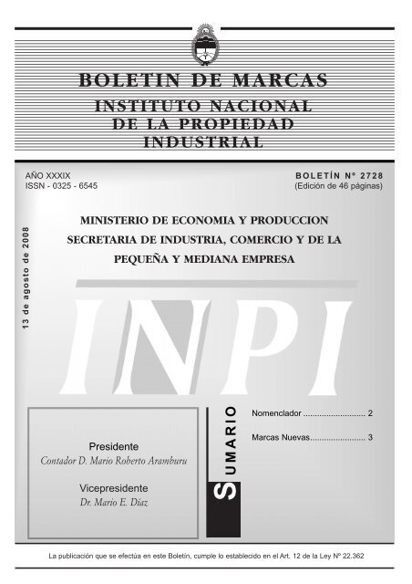 2728 - Instituto Nacional de la Propiedad Industrial