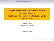 Algorithmique des Systèmes Répartis Systèmes Répartis ... - Loria