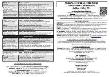 PROGRAMME DES ANIMATIONS de Guillestre et ses alentours Du ...