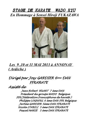 STAGE DE KARATE WADO RYU