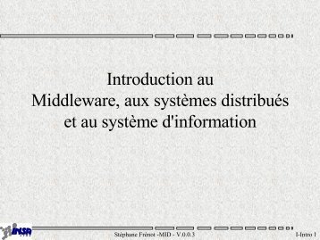 Systèmes d'Information Répartis