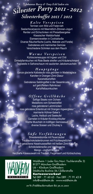 Silvester Party 2011-2012 Waldheim - Schlemmer - Buffet