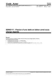 SSNS111 - Flexion d'une dalle en béton armé sous c[...] - Code_Aster