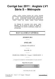 Corrigé du bac S - Anglais LV1 2011 - Métropole - Sujet de bac