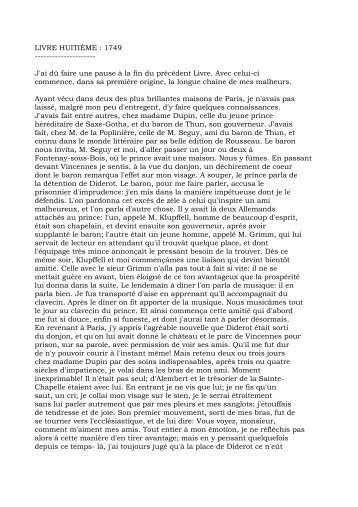 LIVRE HUITIÈME : 1749