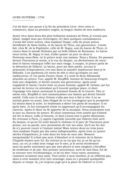 LIVRE HUITIÈME : 1749