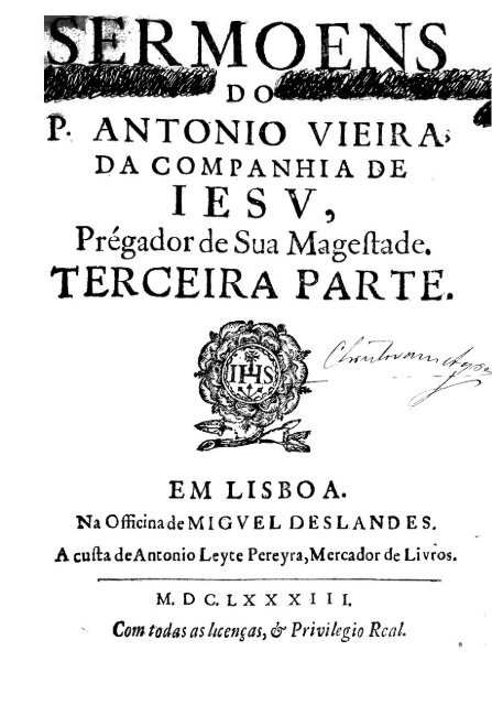 Sermões Vol. III, Editio Princeps - LusoSofia