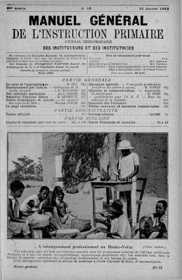 MANUEL GÉNÉRAL DE L'INSTRUCTION PRIMAIRE - INRP