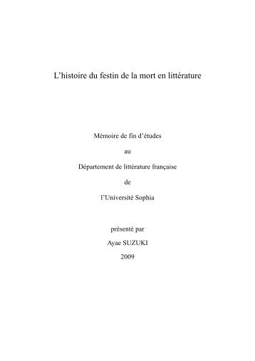 L'histoire du festin de la mort en littérature