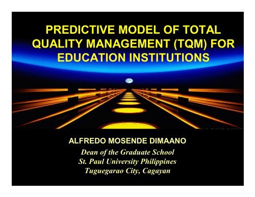 PREDICTIVE MODEL OF TOTAL QUALITY MANAGEMENT (TQM ...