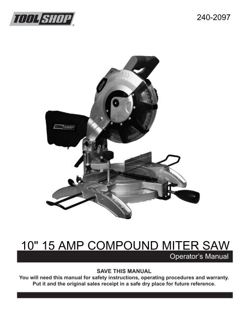 10&quot; 15 AMP COMPOUND MITER SAW - Menards