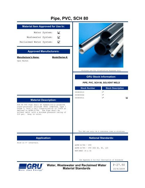 Complete Material Standards Manual - Gainesville Regional Utilities