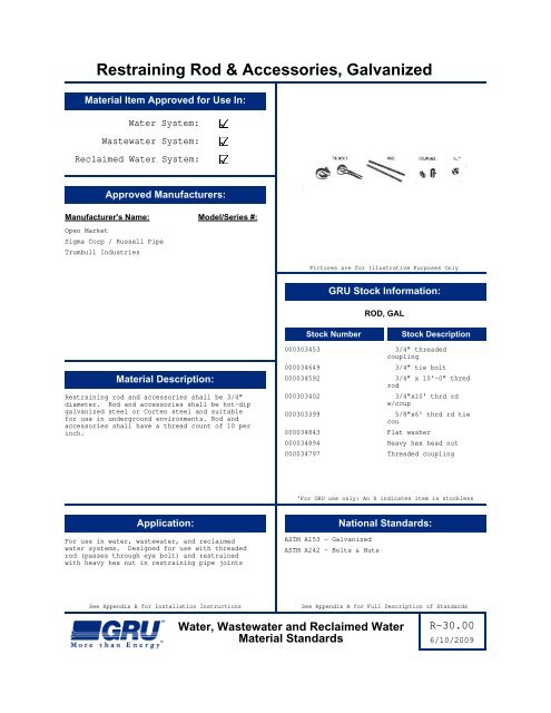 Complete Material Standards Manual - Gainesville Regional Utilities