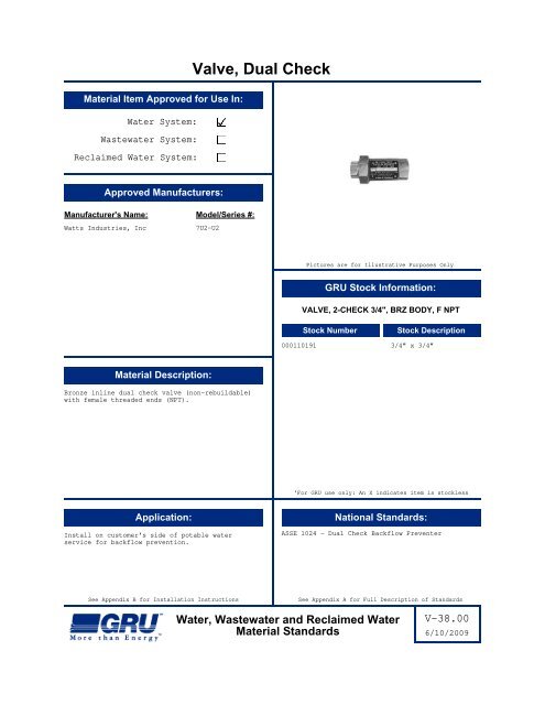 Complete Material Standards Manual - Gainesville Regional Utilities