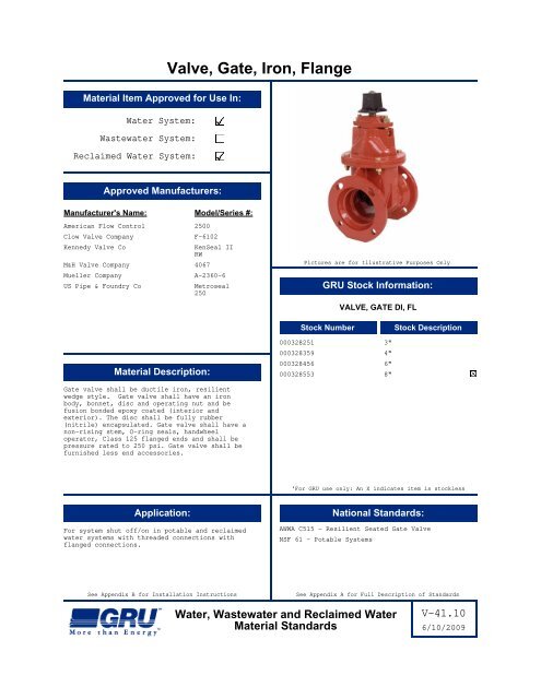 Complete Material Standards Manual - Gainesville Regional Utilities